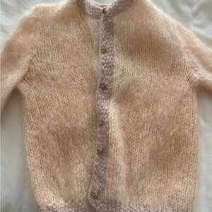 Vintage Elegant Light Pink Cardigan Sweater